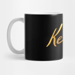 Kelly Name Hand Lettering in Faux Gold Letters Mug